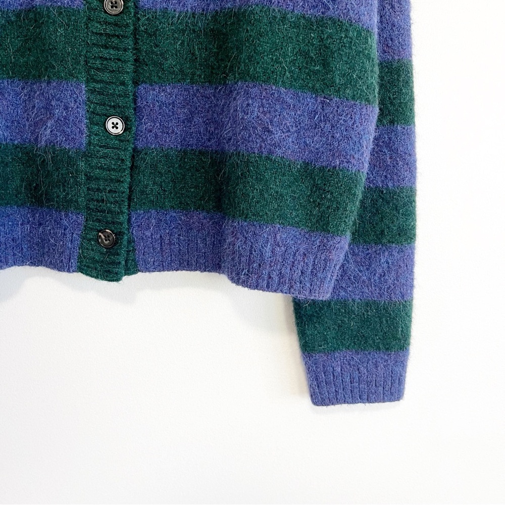 BOGO! RAILS Amber Collar Cardigan Sweater Oxford Stripe Purple Green Large - Picture 6 of 10